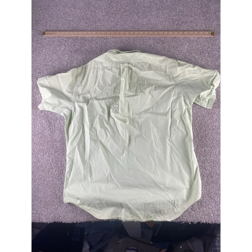 Polo Ralph Lauren Pastel Green Solid Button Down Mens L (Fits Relaxed) Pink Pony